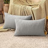 MIULEE 2er Set Kissenbezug 30x50 cm Dekorative Sofakissen Kissenhülle Dekokissen Couchkissen Moderne Wasserdicht für Outddor Couch Sofa Wohnzimmer Schlafzimmer Bett Hellgrau