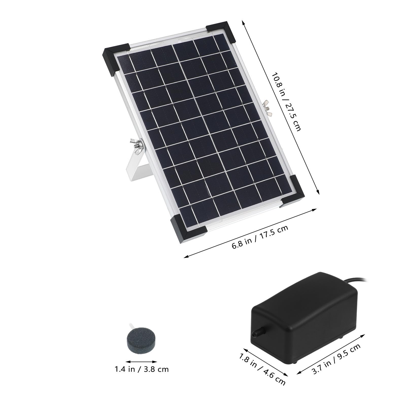 HOMSFOU Solar Aquariumpumpe mit 3 Arbeitsmodi Silikon und Abs Material Regelbare Luftpumpe für Fische und Pflanzen im Teich oder Outdoor Bereich Maximale Luftförderung 1,4 L/min
