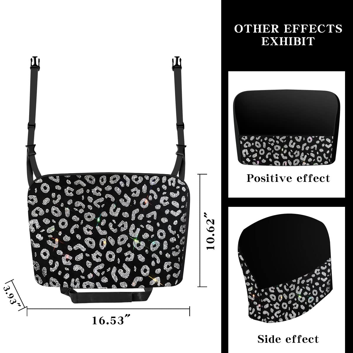 Blinglife Bling Leopard Diamond Car Handbag Holder Car Net Pocket Handbag Holder Car Backseat Organizer Car Handbag Holder Between Seats(White)