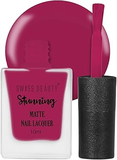 Swiss Beauty Stunning Nail Lacquer | Chip Resistant, Quick drying nail paint | Highly Pigmented with high shine Nail polish | Shade - Ruter, 10gm