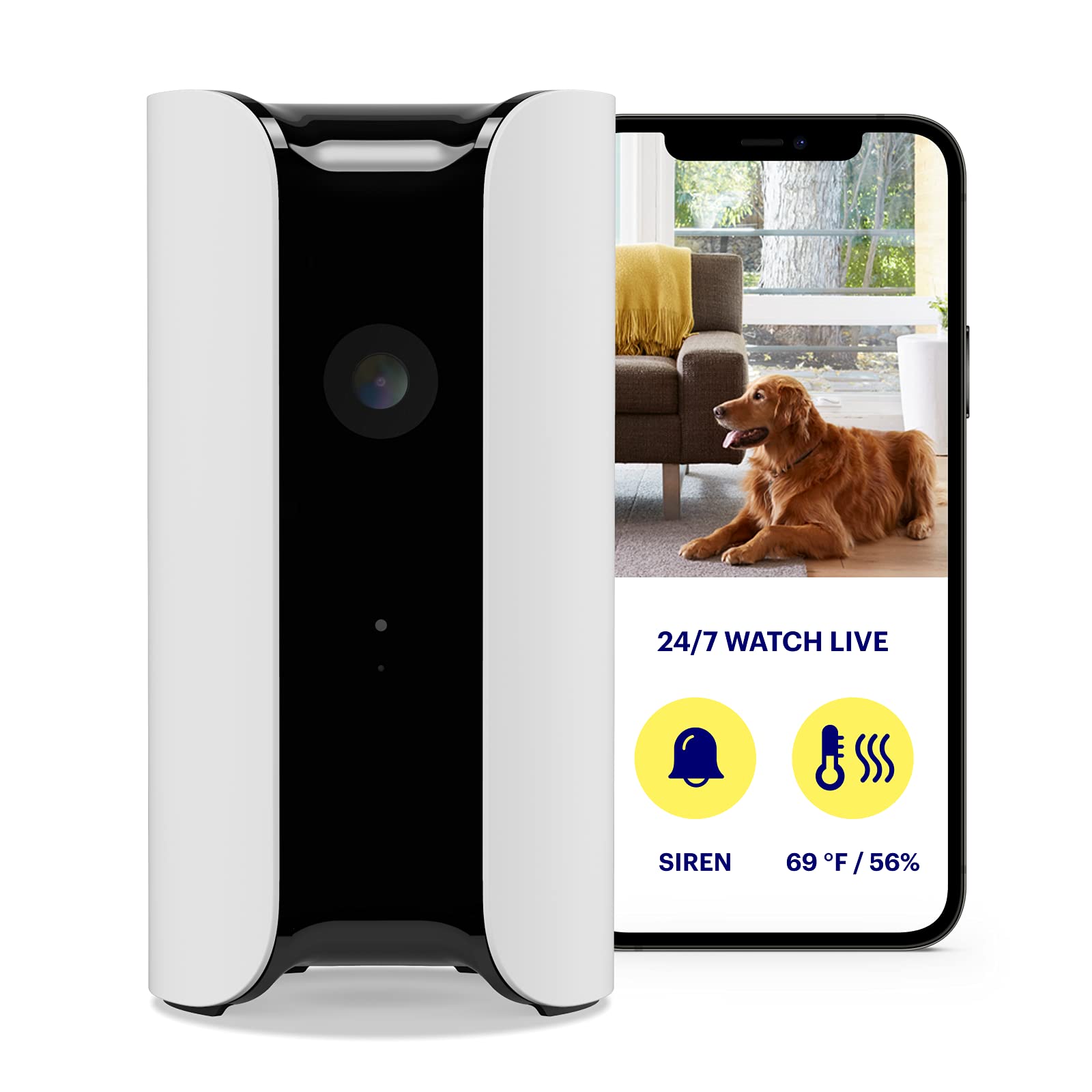 Canary Pro Indoor Home Security Camera 1080p HD WiFi IP | 24/7 Watch Live Video, Siren, Climate Monitor, Motion Alerts, Two-Way Talk, Night Vision, 10x Zoom, Private Mode, Works with Alexa and More