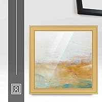 Vista 2 de Marco de fotos de madera real dorada de 5 x 5 pulgadas de ancho de 1.25 pulgadas Profundidad del marco interior de 0.75 pulgadas Fremont Gold