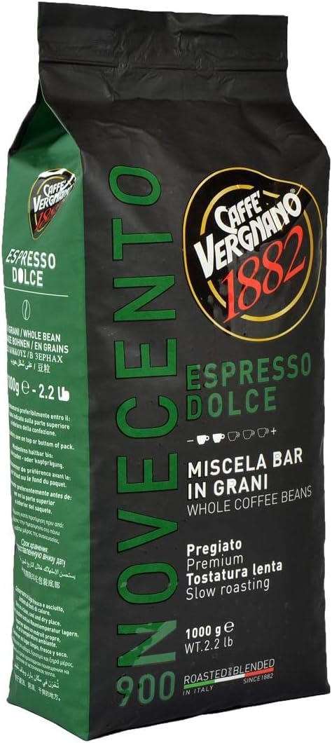 Caffè Vergnano 1882 Espresso Dolce 900 - Whole Coffee Beans 1kg