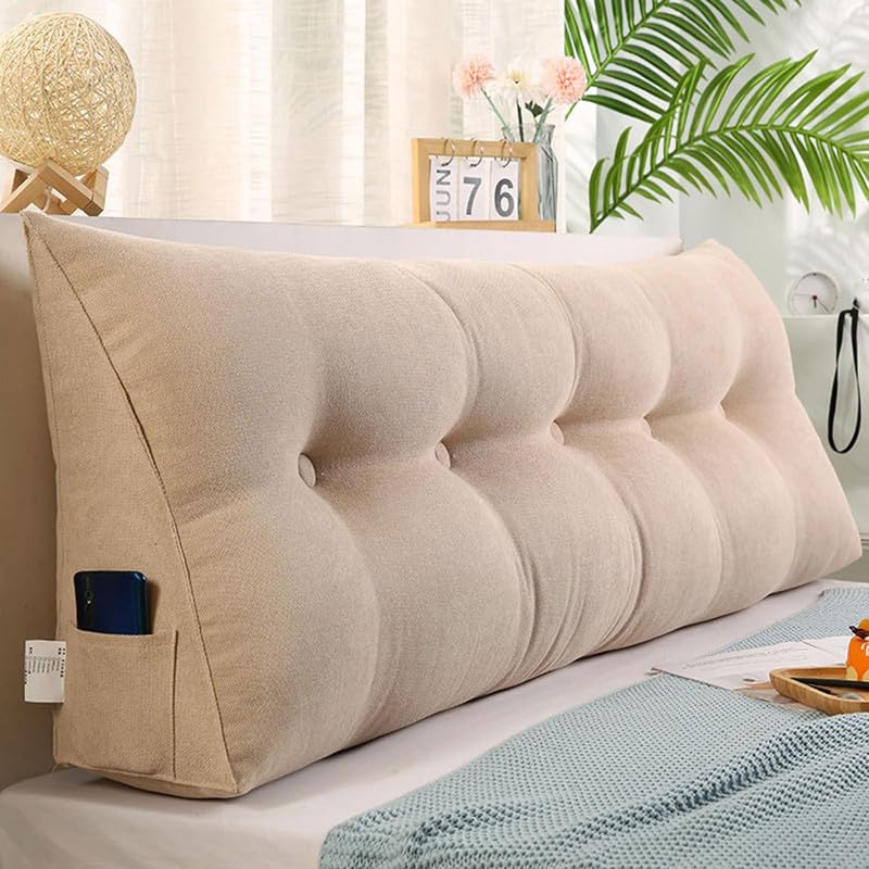 QTANZIQI Almohada de Lectura Triangular: cojín de Apoyo Lumbar Multifuncional, Almohada de Respaldo Grande para sofá, cabecera, Acogedor cojín de Esquina para Lectura y relajación.