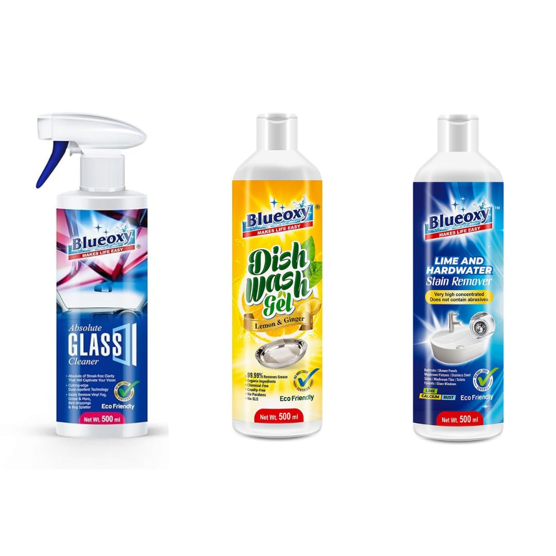 See full amazon price history chart for Blueoxy Lime and Hardwater Stain Remover + Blueoxy Dishwash Gel + Blueoxy Absolute Glass Cleaner | Combo offer Blueoxy Lime and Hardwater Stain Remover + Blueoxy Dishwash Gel + Blueoxy Absolute Glass Cleaner | Combo offer (B0D3WPG98F) Amazon Price History, Amazon Price Tracker