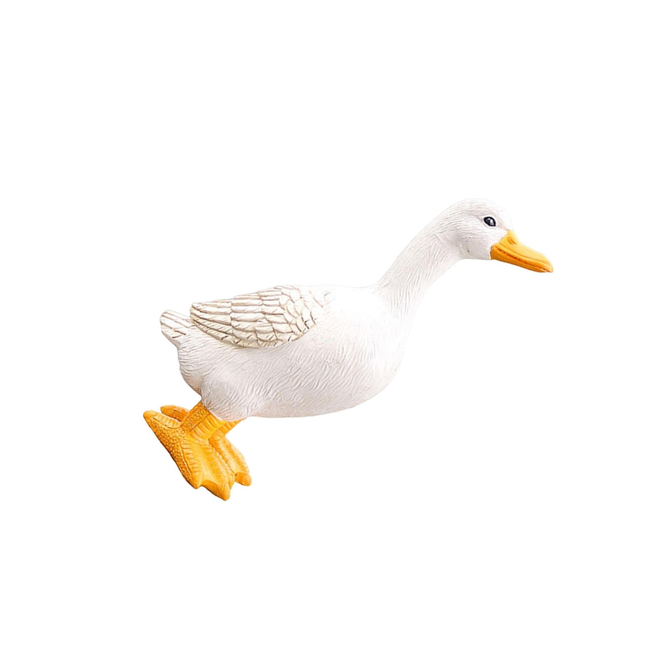 QUXVUIS Detailed Resin Duck Sculpture For Garden Landsca Colorful Courtyard