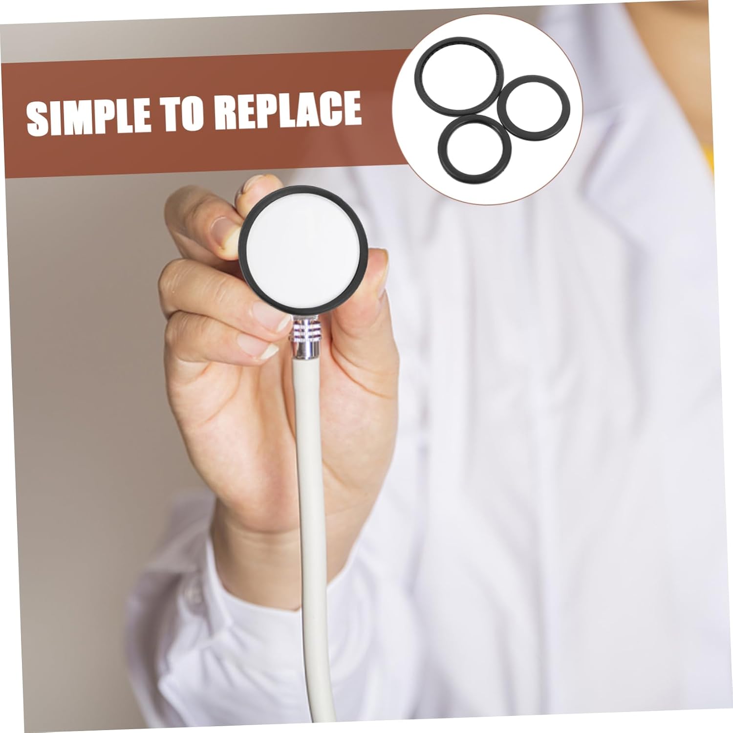 1 Set Stethoscope Repair Kit Diaphragm Assembly Antislip Rings Complete Replacement Parts for Stethoscopes Versatile Accessory for Adult Pediatric Use