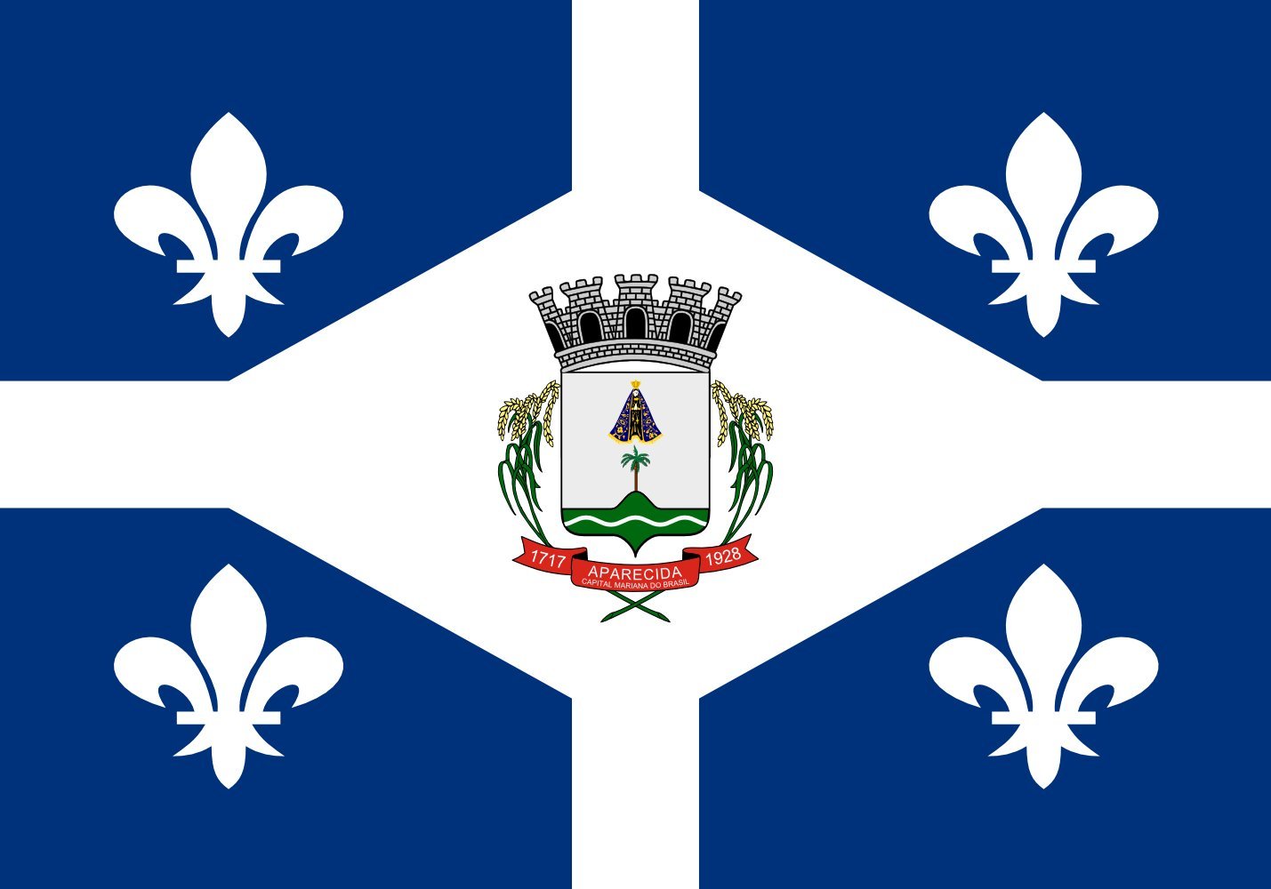 Drapeau Aparecida SP grand modèle avec finitions haut de gamme