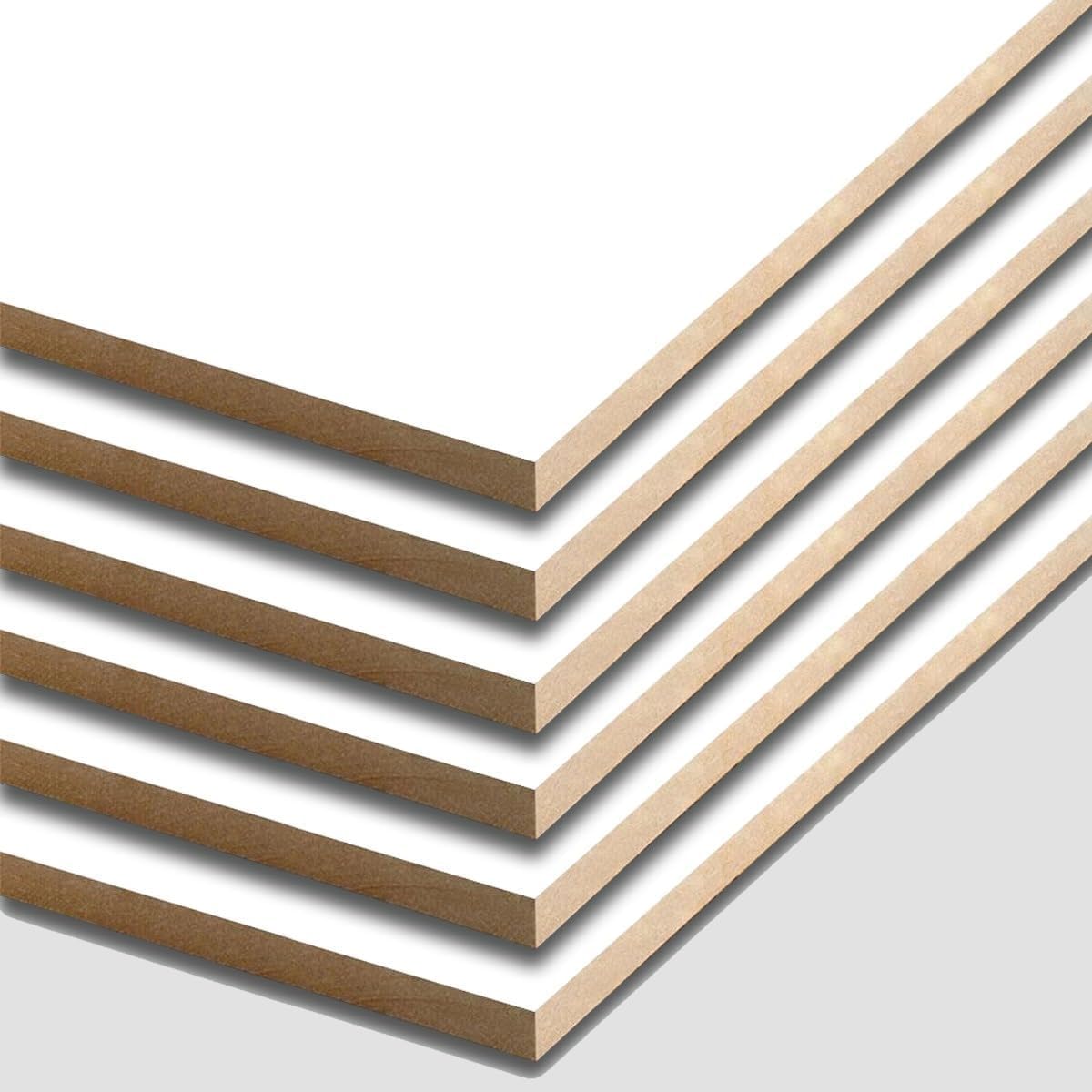 Maxsafe MDF Wood Sheet Furniture Board White for Multi Purpose DIY Works 60cm X 80cm Pack of 6 Pieces (6 MM, DOUBLE SIDE WHITE)