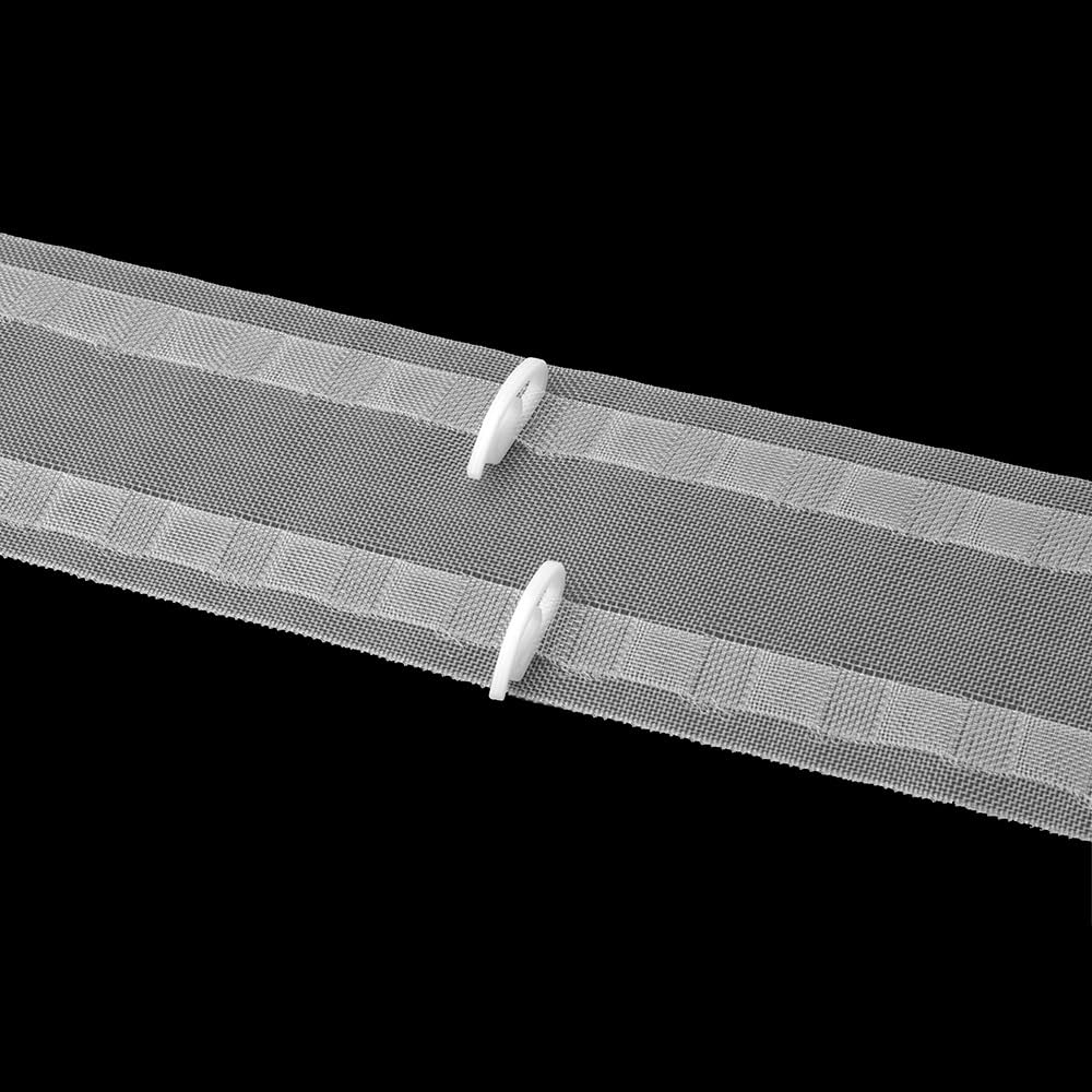 Oz-Is Dar Tekstil Gardinenband 50 Meter Wellensystem 70 mm Universell 100% Polyester TransparentFaltenband zum Annähen für Vorhänge und Gardinen 3799M