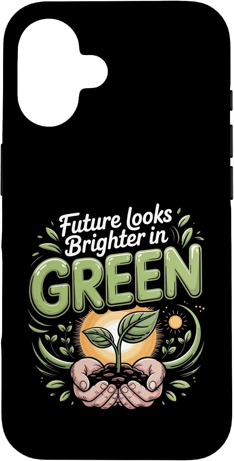 Future Looks Brighter in Green Conservation Eco Nature Case for iPhone 16
