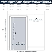 Vista 6 de Puertas correderas de granero de 36 x 84 pulgadas, 5 paneles, puerta interior de vidrio esmerilado templado para habitación con kit de herramientas