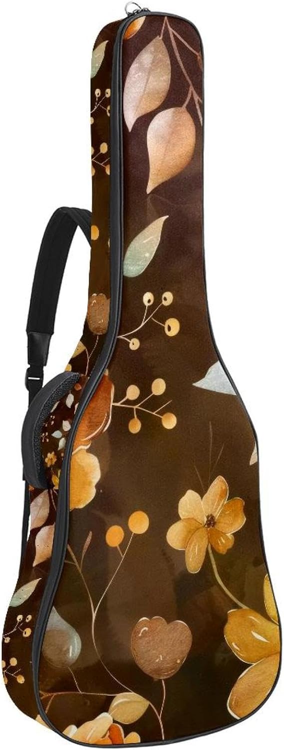 Acoustic Guitar Gig Bag 10mm Thick Padding, Soft Waterproof Guitar Case with Adjustable Backpack Straps for 40-42 Inch Guitar, Watercolor Sea Plants Shells Starfish Corals