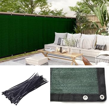 Privacy Fence Screen & Mesh Shade Net 3FTX10FT Cover Heavy Duty Windscreen Fencing Mesh Fabric Shade Net Cover for Outdoor Wall Garden Yard Pool Deck Black Fencing & Chain Link