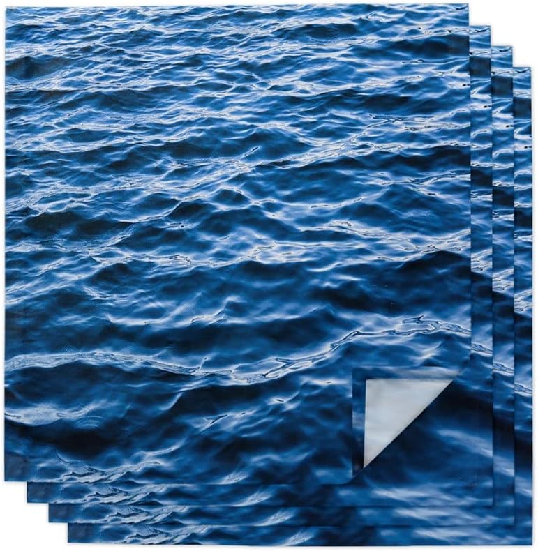 Sea Water Landscape Table Napkin Cloth Set Napkin for Party Wedding Table Cloth Kitchen Dinner Napkins(8pcs)
