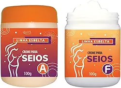 Kit Creme Seios Aumentar e Firmar - Estimula o Crescimento, Evita Flacidez e Tonifica os Seios 100g