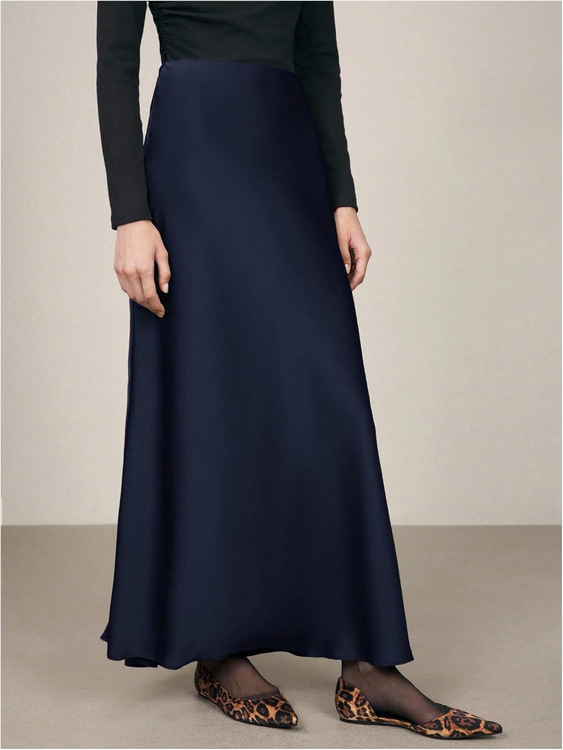 MakeMeChic Women's Summer Satin Maxi Skirt Silk Fishtail Elegant Work Long High Waist Skirts