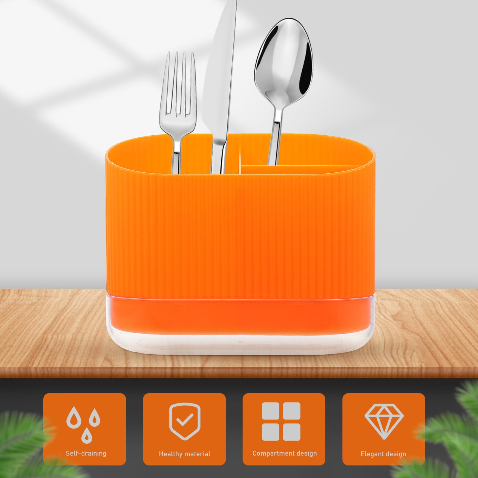 Scolaposate Guzzini in Design a Scomparti e Base Rimovibile, Portautensili da Cucina Semplice ed Elegante per Organizzare Bacchette, e Forchette
