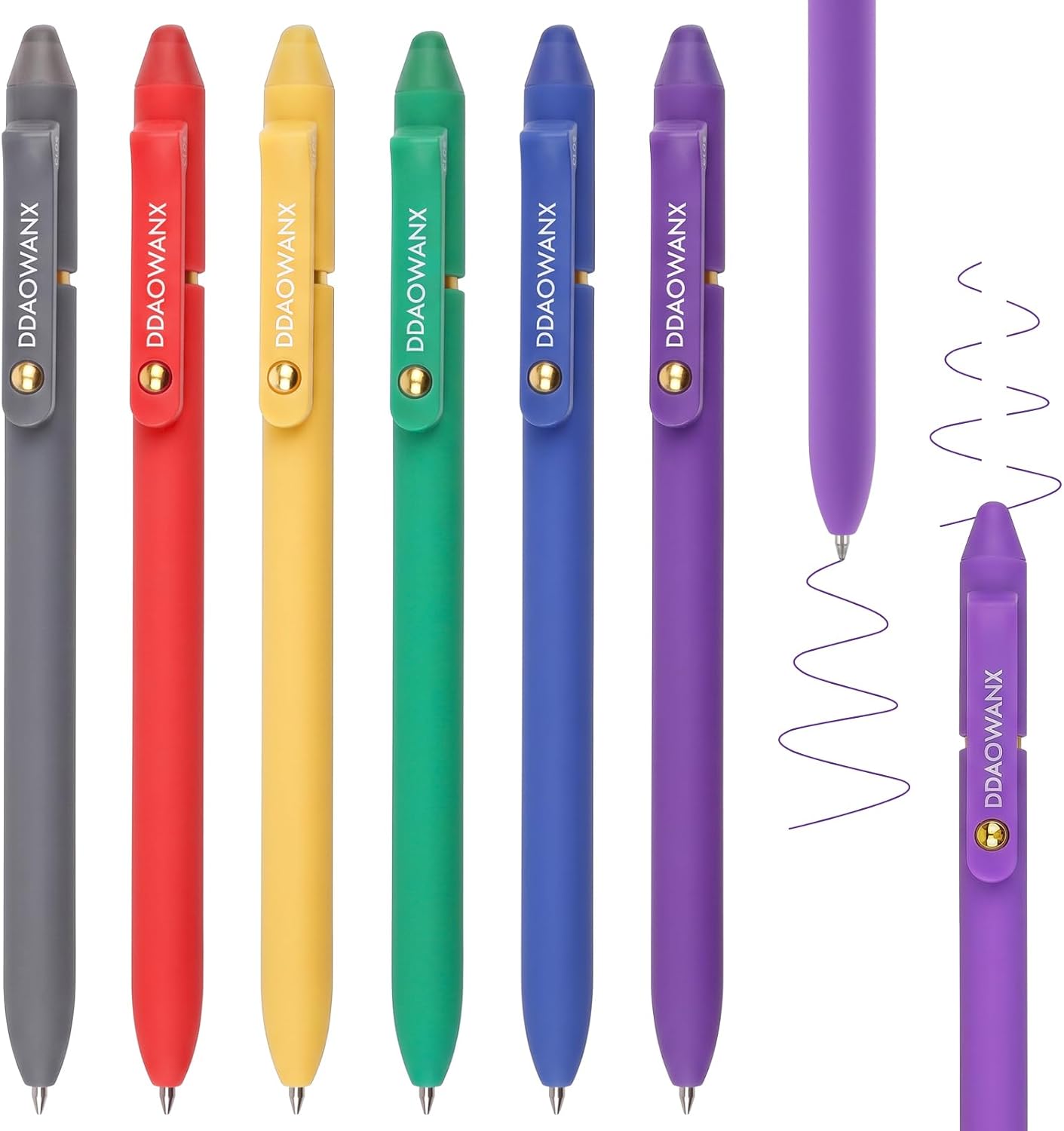 Ddaowanx 6 Pcs Erasable Gel Pens, 0.7 mm Medium Point Assorted Color Ink