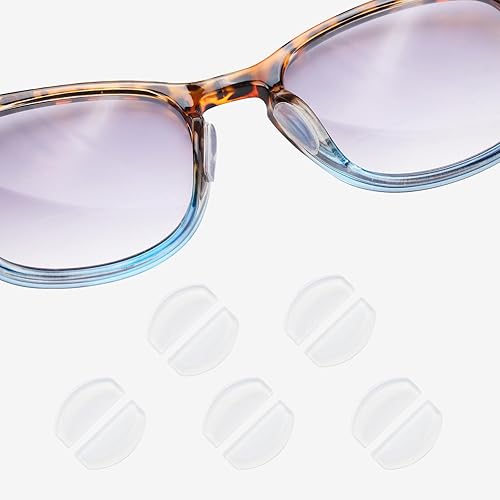 Almohadillas de nariz para gafas, 0.079 pulgadas de grosor, almohadillas antideslizantes de silicona adhesivas suaves con respaldo súper adhesivo,