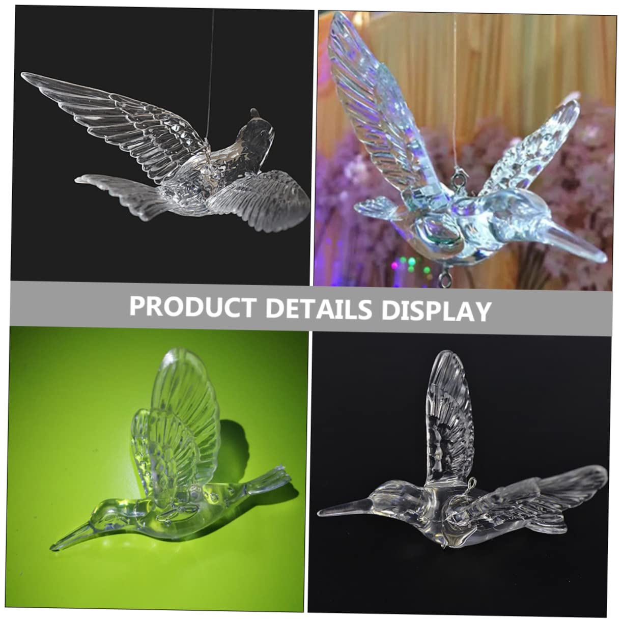 Ipetboom 20 Pezzi Decorazioni Uccelli Trasparenti Appesi per Decorazione Matrimonio e Feste e Giardino Facili da e Resistenti