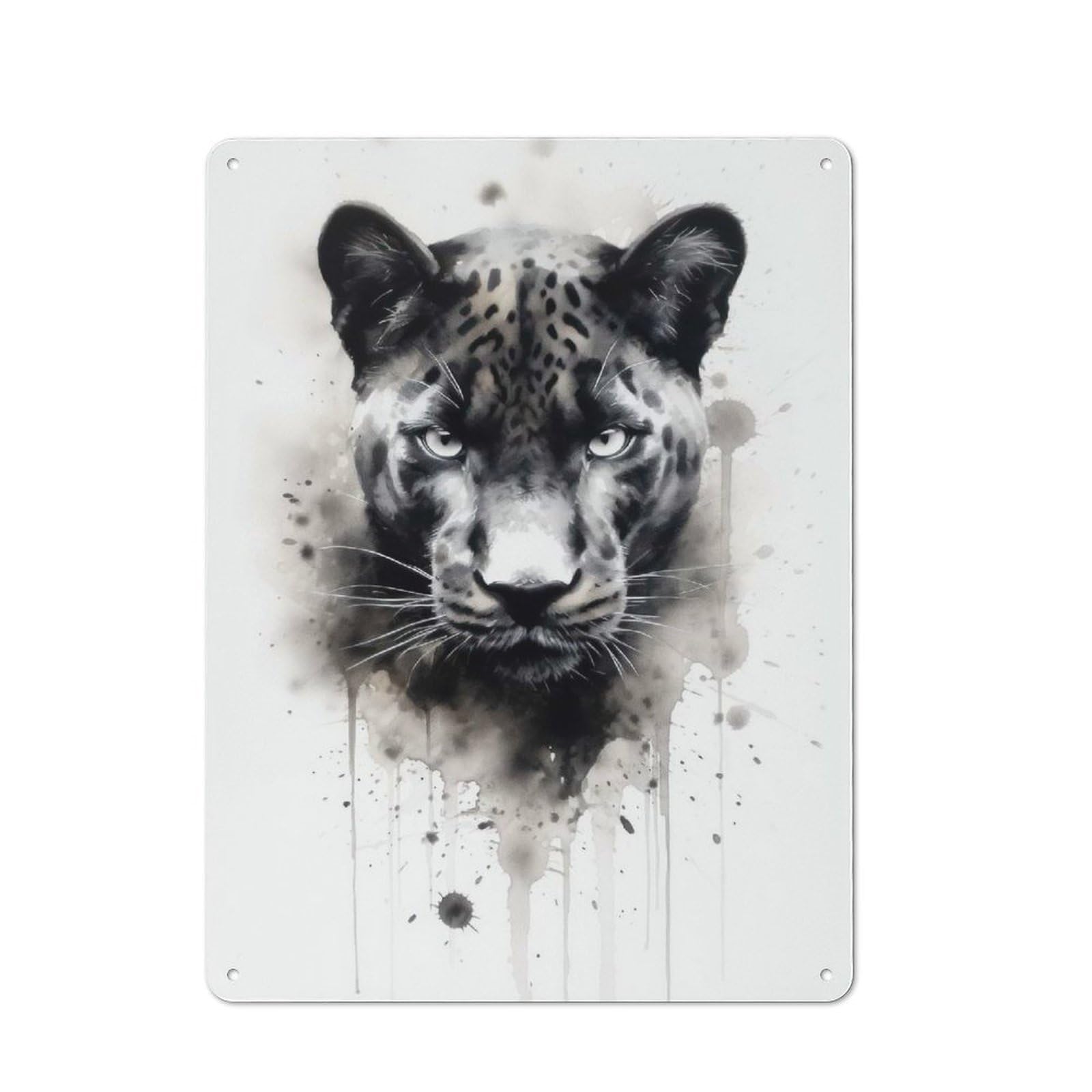 Junmoney Puma Beauty Watercolor Vintage Cafe Metal Sign 40X30cm Featuring Bistro Wall Plaque For Cafe, Bistro, Bakery Or Restaurant