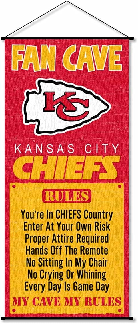 WinCraft Kansas City Chiefs Man Cave Fan Banner Wall Door Scroll