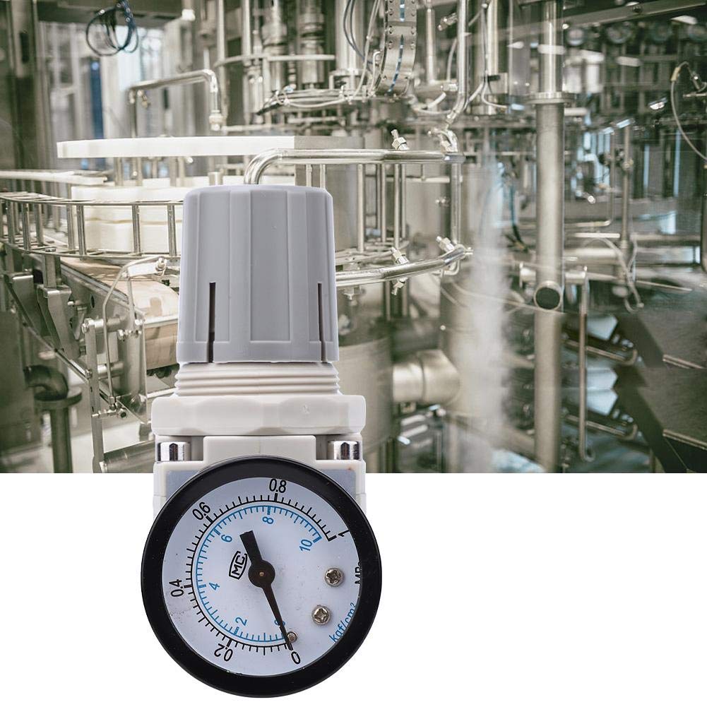 Regolatore Pressione Pneumatico AR2000-02 1/4" con Manometro Integrato e Filtro per Aria Compressa Precisione 0.05-0.85MPa per Officine Industriali e Sistemi Pneumatici Attrezzi