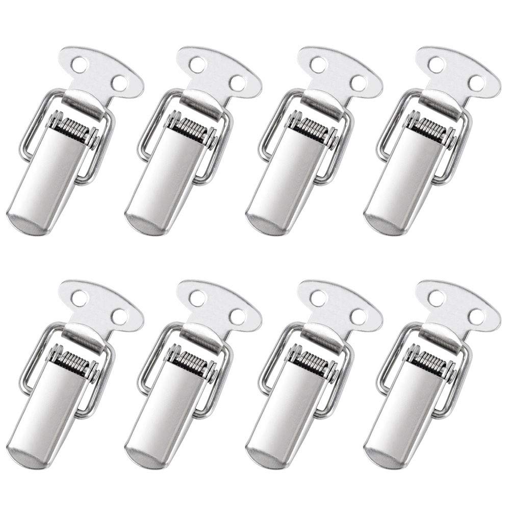 DECARETA 8 PCS Fermeture à Levier Loquet à Ressort avec Crochet Fermeture à Ressort en Acier Inoxydable pour Coffret, Boîte, Tir