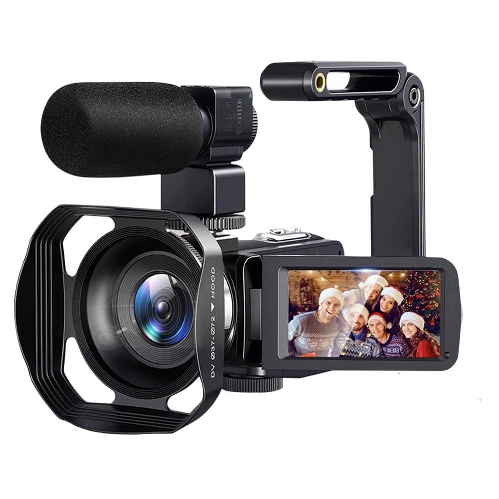 Stabilizzatore A Mano Camcorder Video 8K 64MP Zoom 18X Schermo Touch LCD da 3" Fotocamera WiFi con Microfono e Paraluce