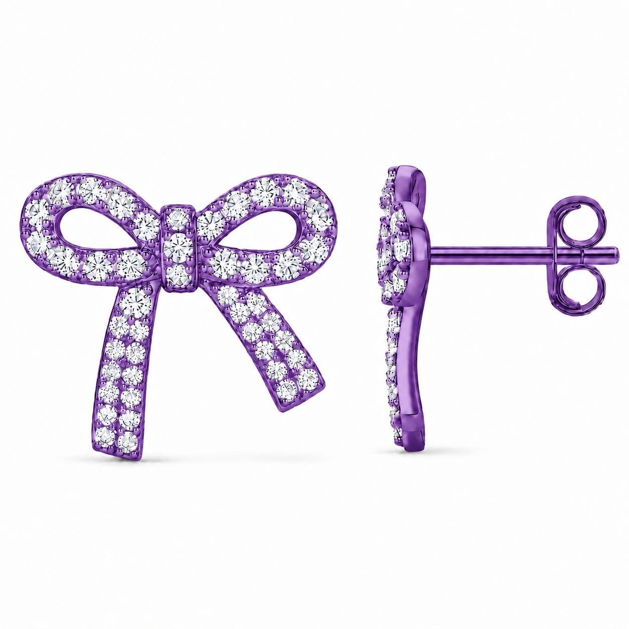 Bow Earrings for Women Sparkly Rhinestone Bow Stud Earrings Jewelry