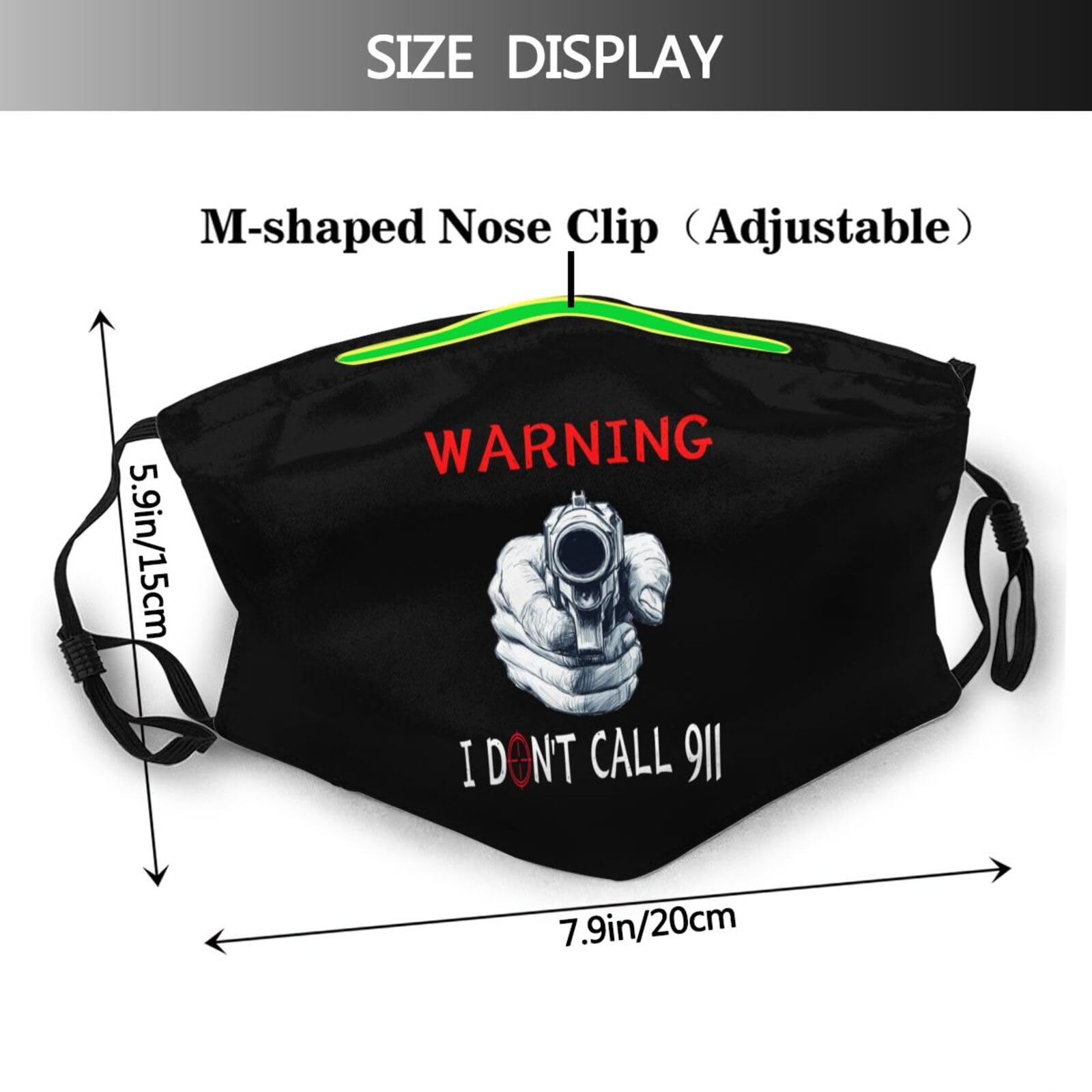 Rqwaaed I Don't Call 911 Mask Protect Respiratory System Breathe with Peace of Mind Black