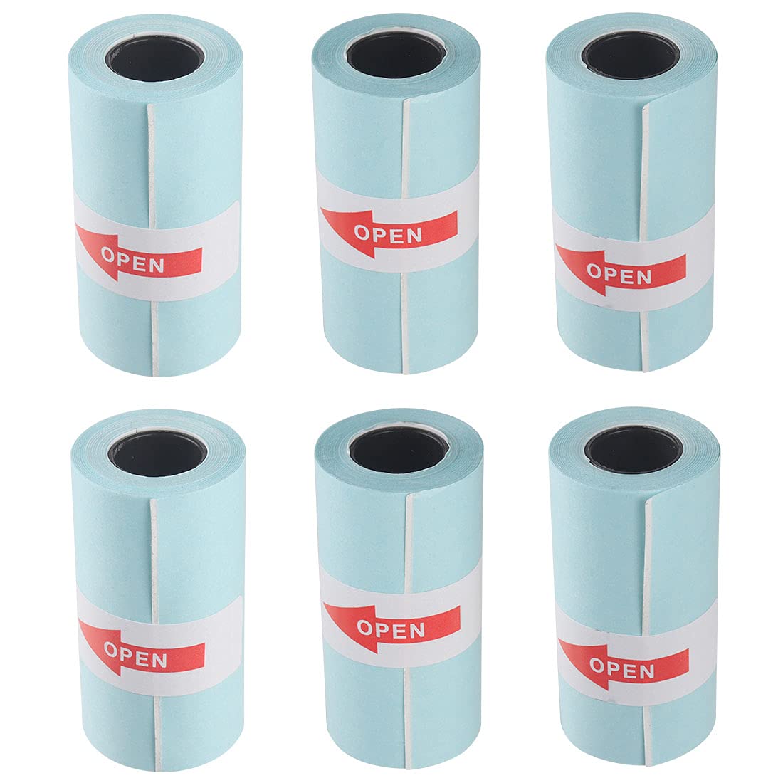 Thermal Paper Rolls 57 x 30 mm, 3 Rolls Self-Adhesive Photo Printing Paper, Sticker Thermal Printing Receipt Label for P1/P2 Mini Pocket Photo Printer for Fun Study Work (6 PCS)