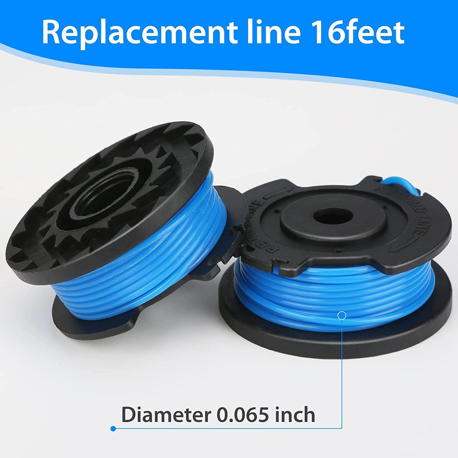 THTEN 88524 Trimmer Spool Line 0.065" 16ft Compatible with Toro 51484 51486 51487 88506 Single Line String Trimmer Spool with 125-8252 Cap Covers Parts 6 Spool+1 Cap