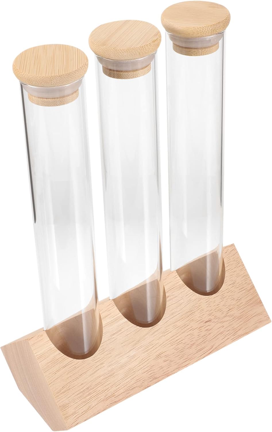 DECHOUS 1set Organize Tea Coffee Spices Sealed Storage Jar Glass Test Tube Rack Multi-functional Kitchen Container