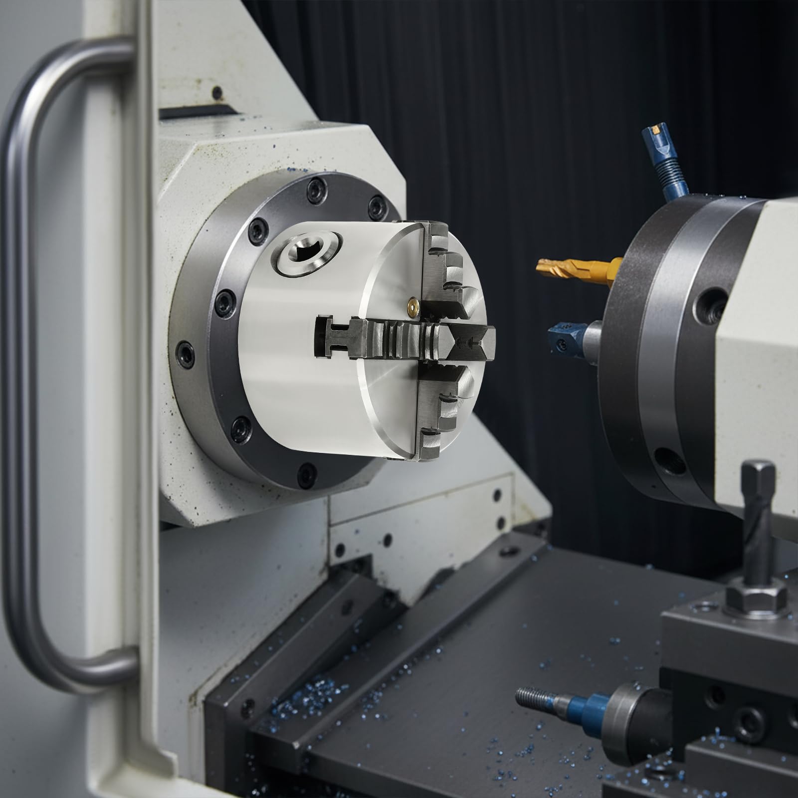 Drehbankfutter 80mm, Selbstzentrierendes Vierbackenfutter mit Selbstzentrierungsfunktion, 4 Backenfutter Drechselbank für Schleifmaschinen und Fräsmaschinen