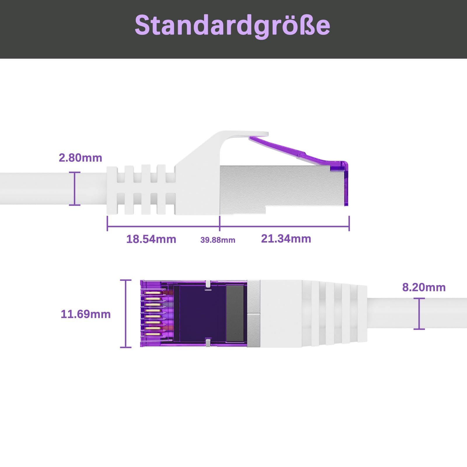 FGB 10 Gbps kabel krosowy 3 m x 10, RJ45 kabel sieciowy CAT 7, (SFTP PIMF ekranowanie) miedziany kabel Ethernet 3 metry, DSL LAN kabel krótki CAT7 CAT6 CAT5, biały