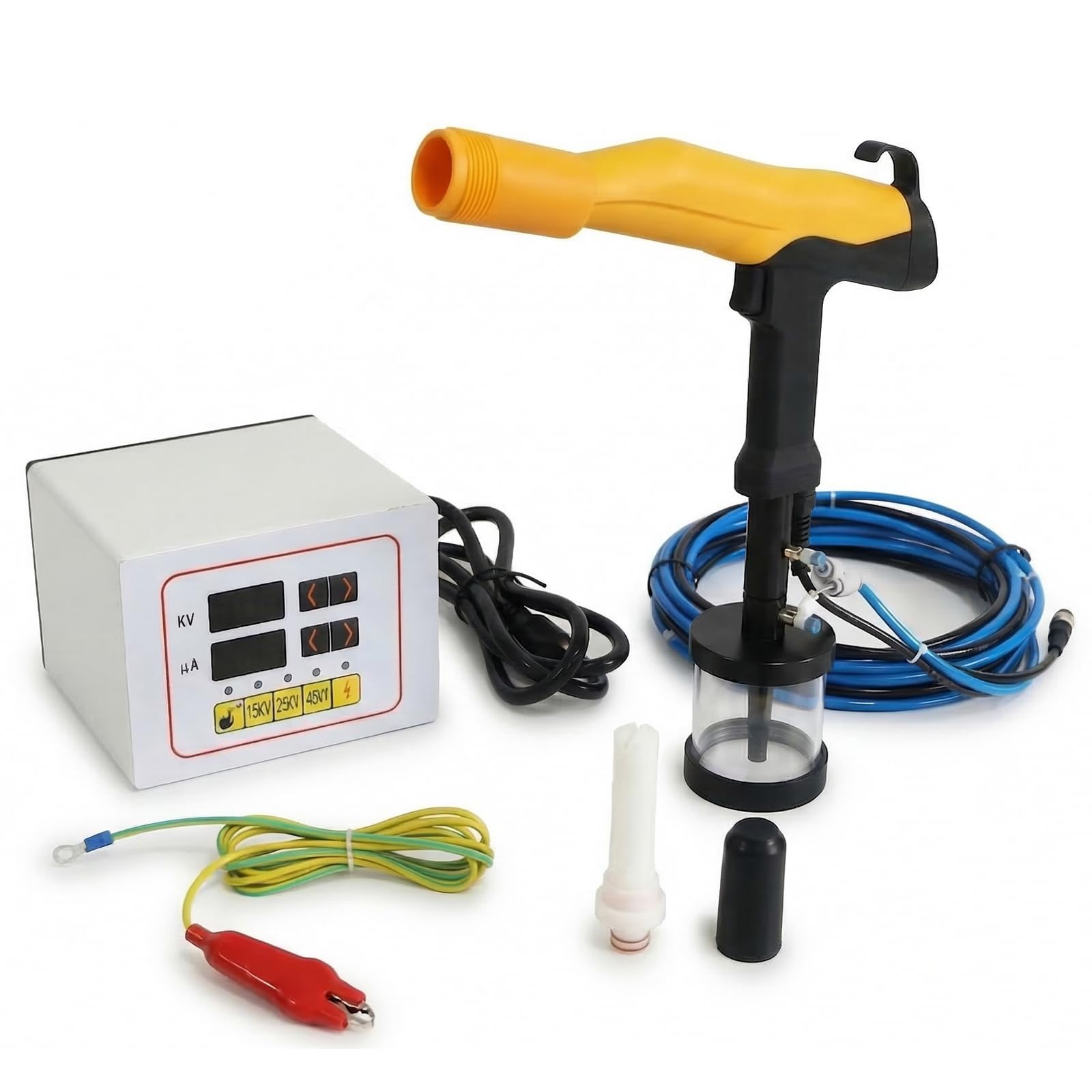 Photo 1 of PCA-305 100KV Portable Powder Coating Kit, Electrostatic Powder Coating System & Spray Gun Machine for Beginners/Professionals, Metal Finishing