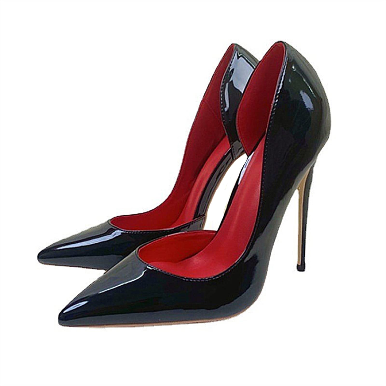 12CM/4.72IN Sexy Vernice A Punta Tacchi Alti Scarpe Fetish Tacchi A Spillo Discoteca Pole Dance Festa di Nozze Scarpe da Ballo