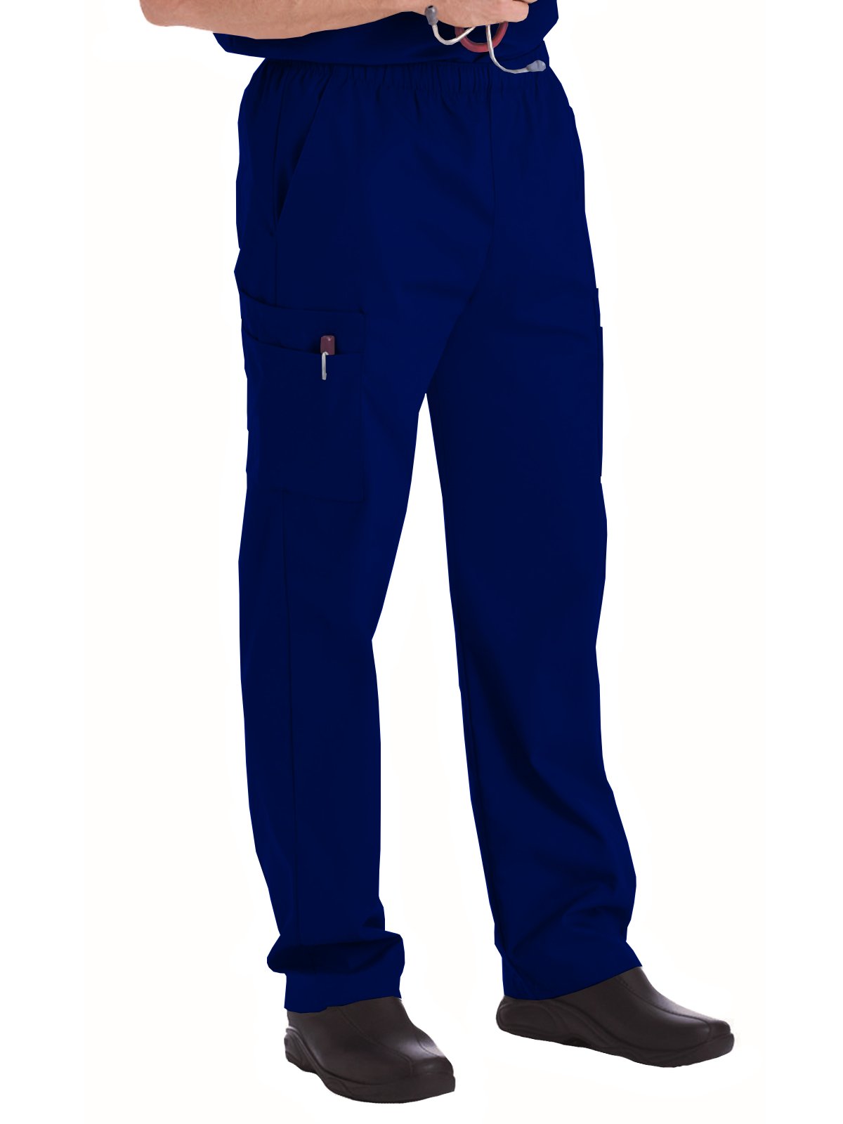 Men's Comfort 7-Pocket Elastic Waist Drawstring Cargo Scrub Pant