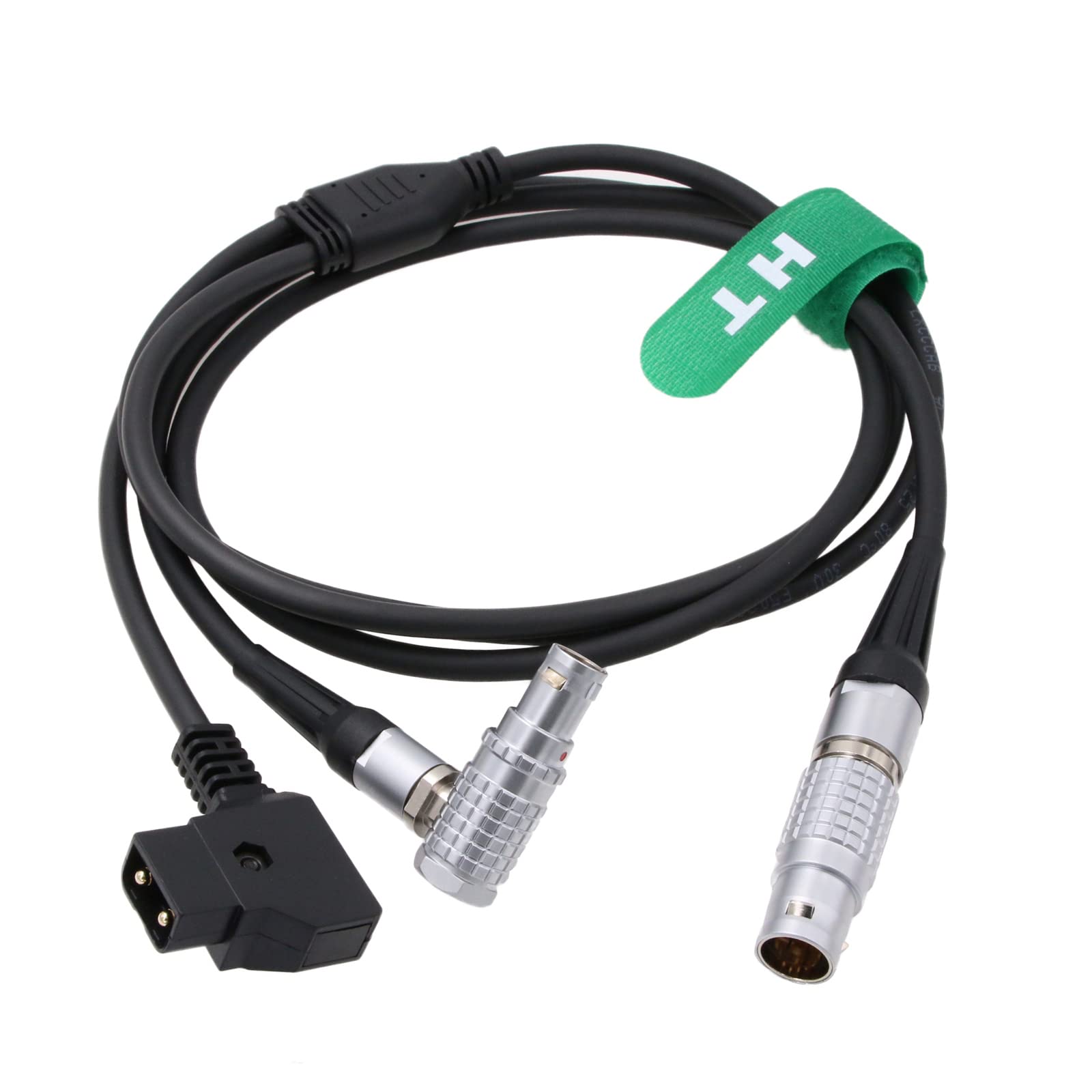 HangTon D-tap Power Y-Cable for Preston Micro Force V+F 10 Pin to Heden M26T Analog Motor Right Angle 4 Pin 1M