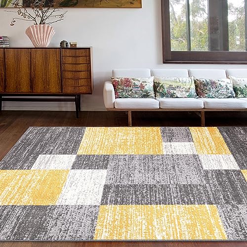 Tapete Rugshop moderno amarillo 76x122 cm geométrico