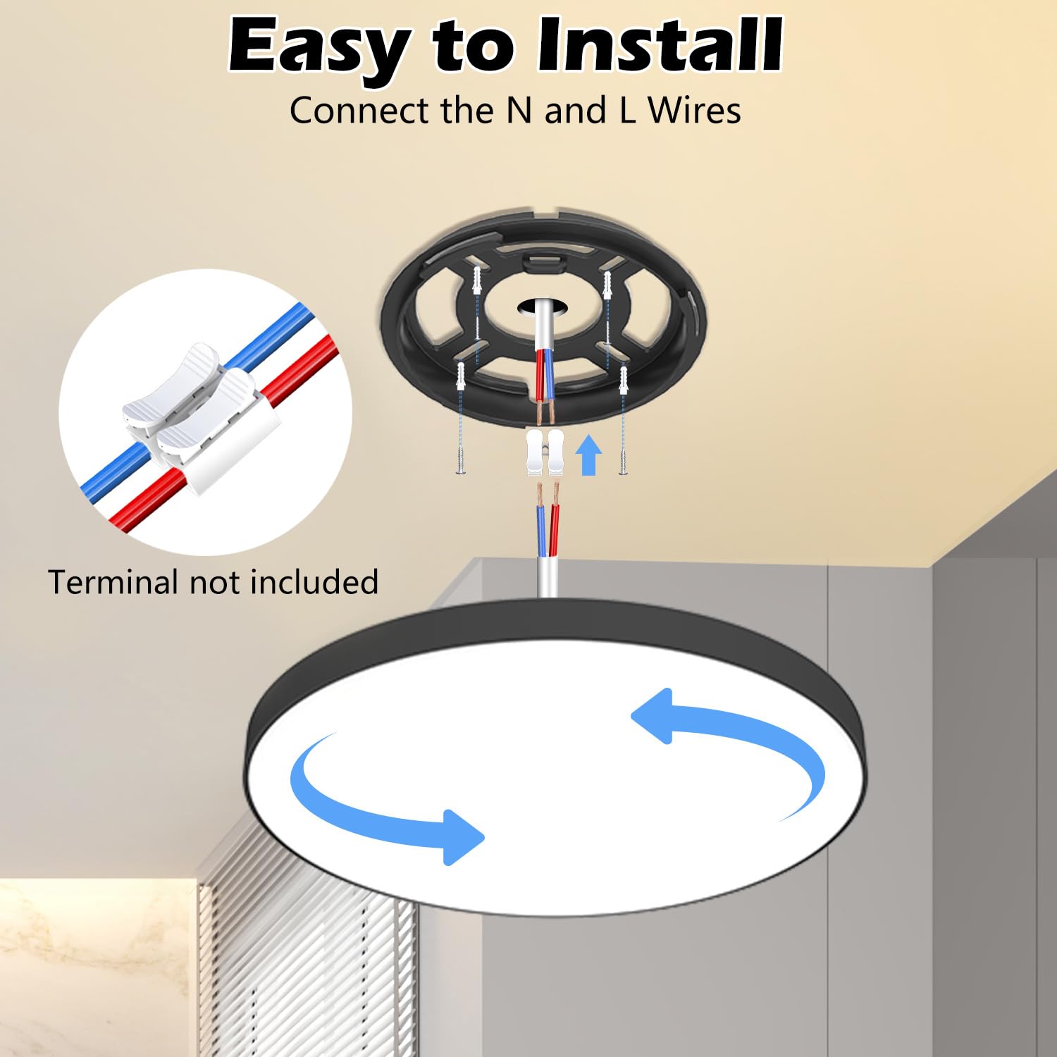 OUILA Plafoniera LED Soffitto 24W, Lampada da Soffitto 3000K 2000LM Plafoniera Bagno IP44 Impermeabile Rotonda Ø28CM Lampadario LED Moderna Luce Soffitto per Cameretta, Cucina, Soggiorno, Balcone