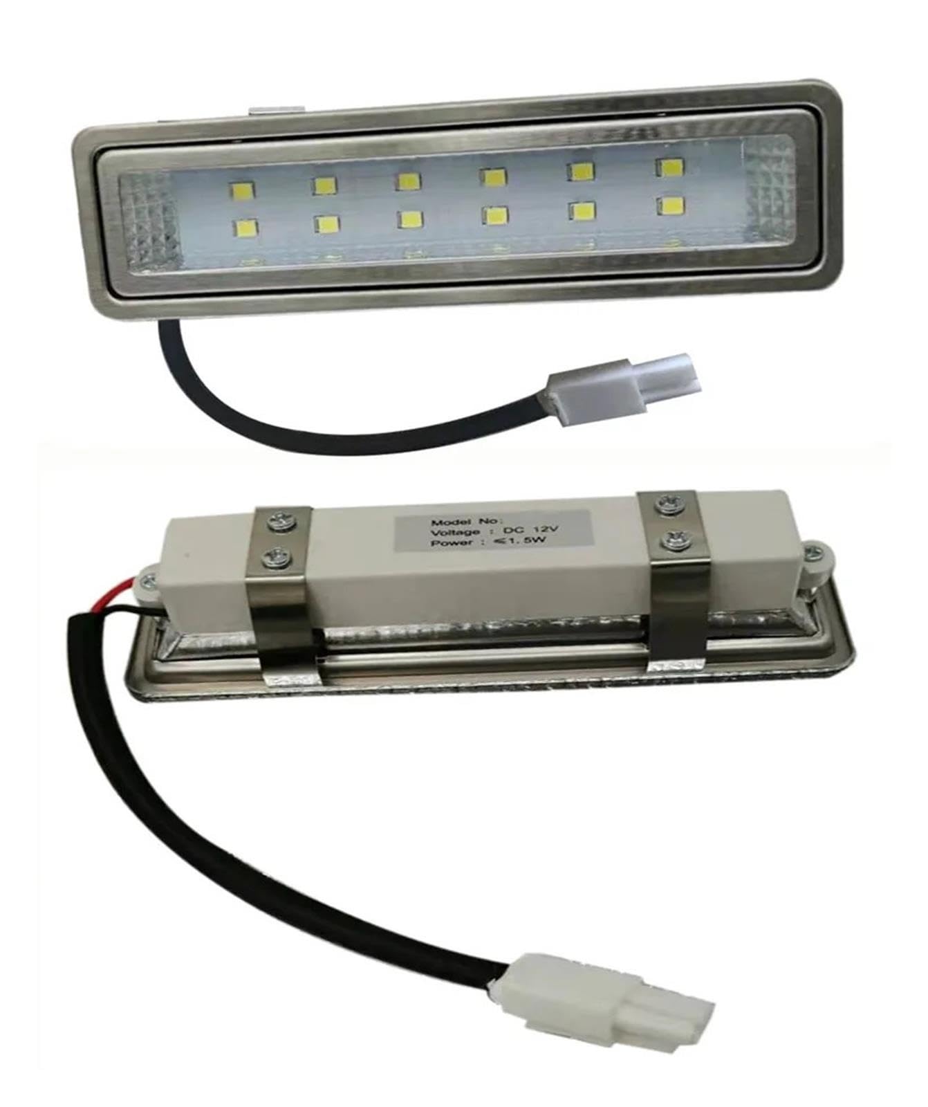 Luz LED for campana extractora, 120mm, 12V, 230V, 1,5 W, apta for ventilador de cocina, 2 uds(Warm 3000K,EL CONNECTOR_DC 12V)