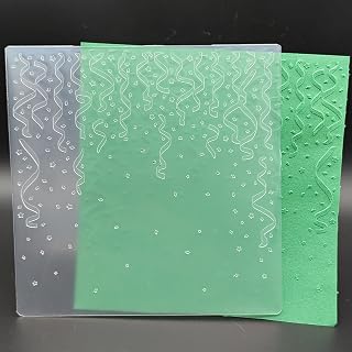 Plastic Embossing Folder 6x6 Inch Celebration Ribbons Paper Crafts Plastic Textured Impressions for Card Making Scrapbooking