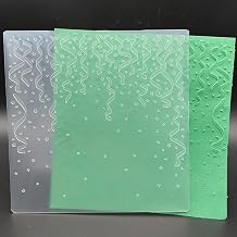 Plastic Embossing Folder 6x6 Inch Celebration Ribbons Paper Crafts Plastic Textured Impressions for Card Making Scrapbooking