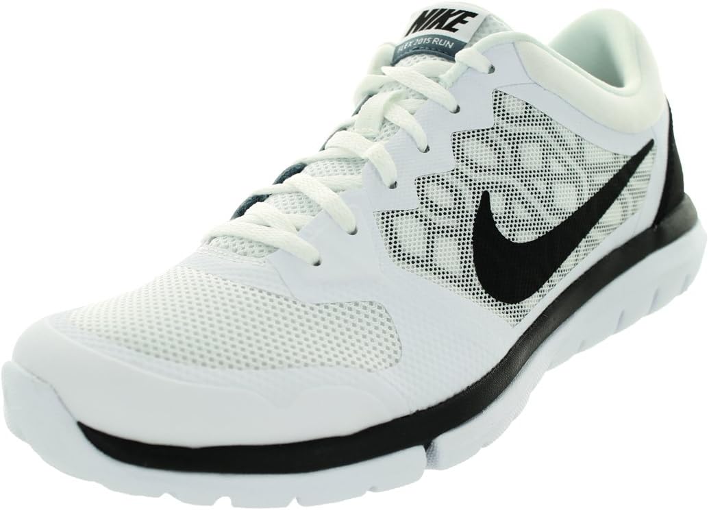 Nike Men's Flex Experience RN (White/Black/Blue Graphite) Running Shoe, 7.5 D(M) US