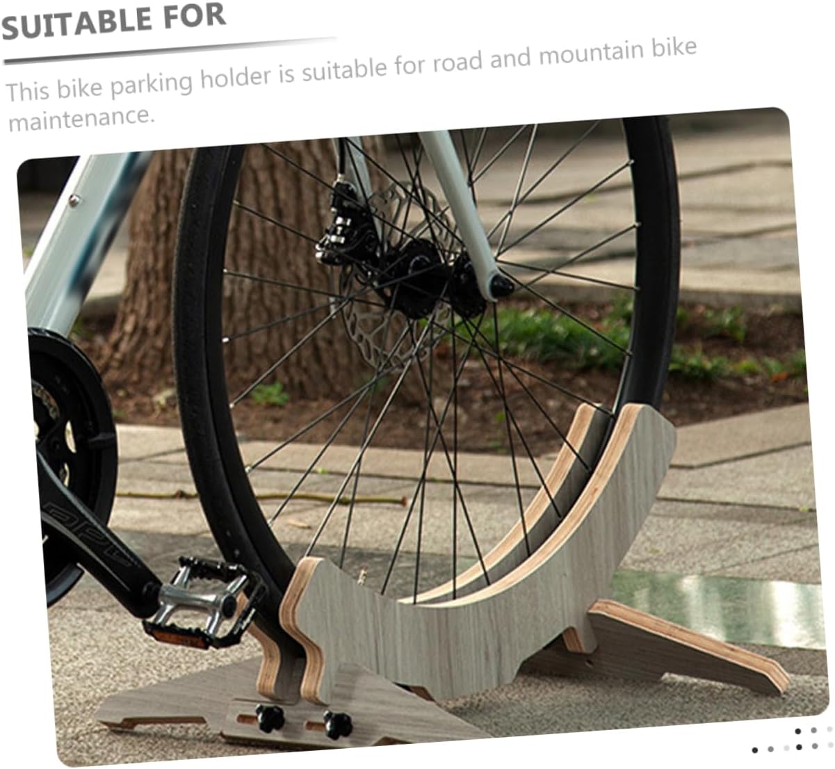 Detachable Bike Rack Bike Parking Holder Wooden Bike Display Stand Multi-Function Stand for Maintenance No Tools Required 1pc