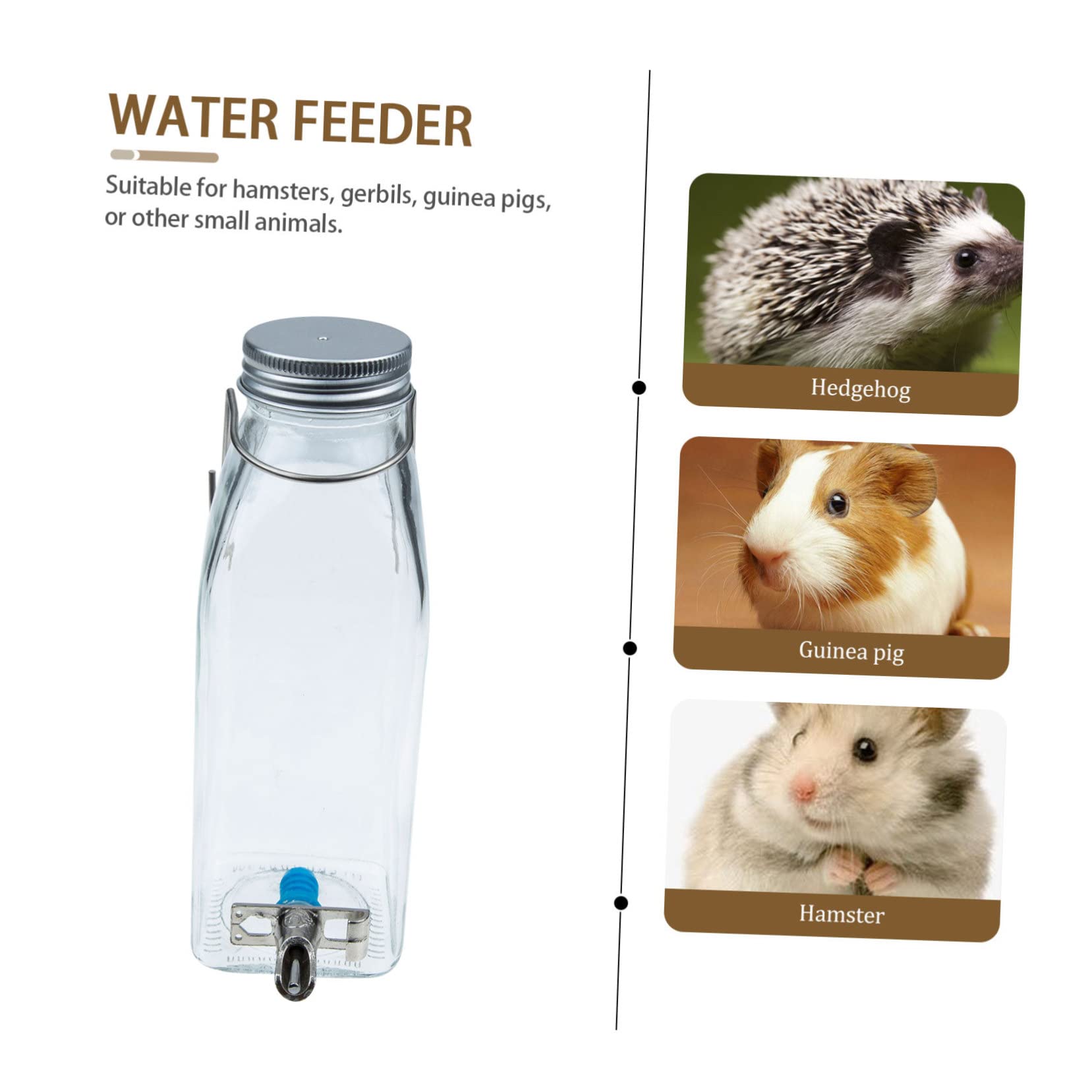 Gatuida Bebedero para Mascotas de Botella de Agua Colgante para Conejos Comedero de Agua Silencioso y Antigoteo para Hámsteres para Jaulas de Conejos