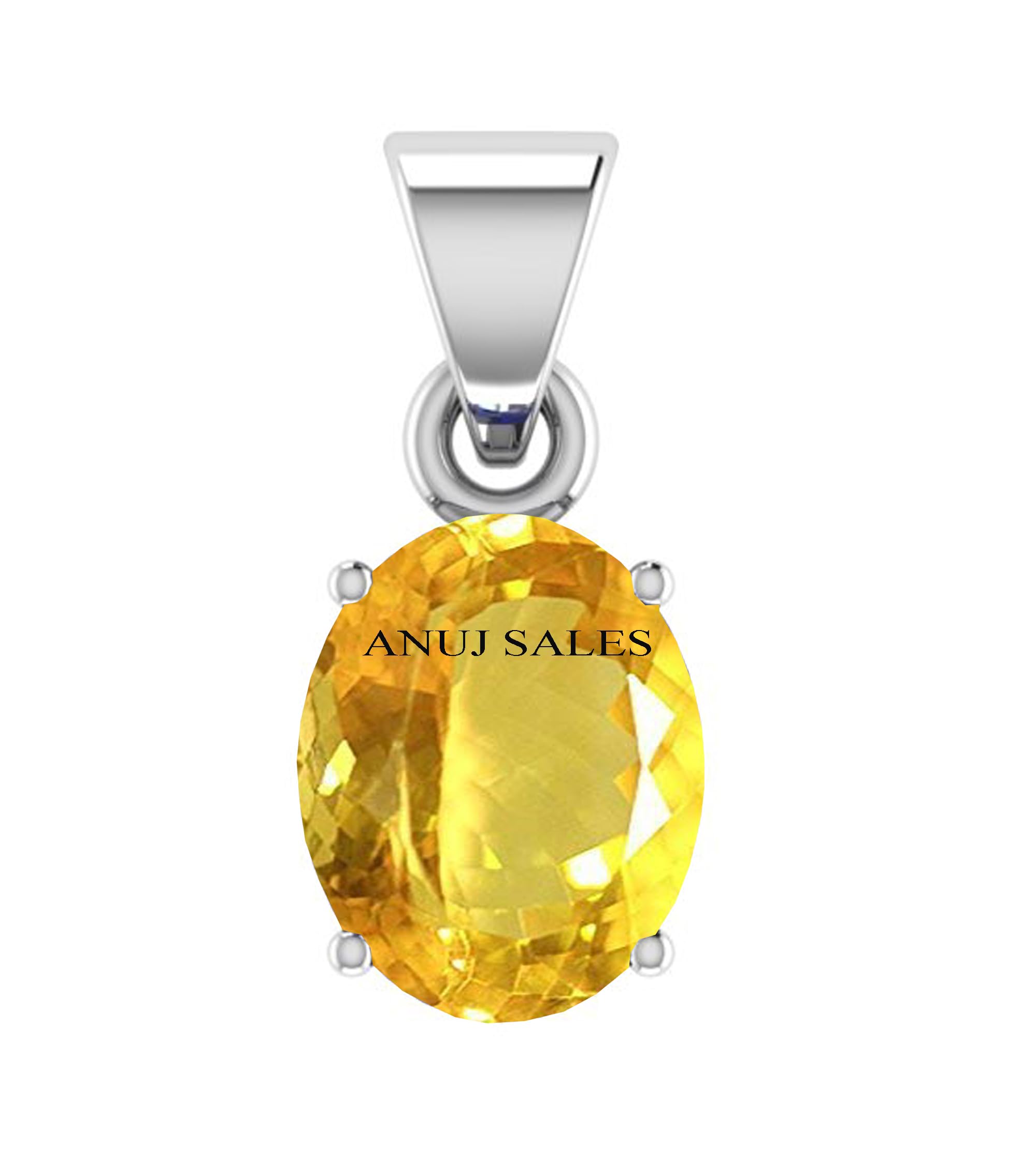 15.00 Ratti 14.00 Carat Natural Citrine Sunela Real Ashthadhatu Pendent is Made up of Pendent for Men & Women